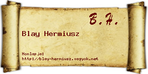 Blay Hermiusz névjegykártya